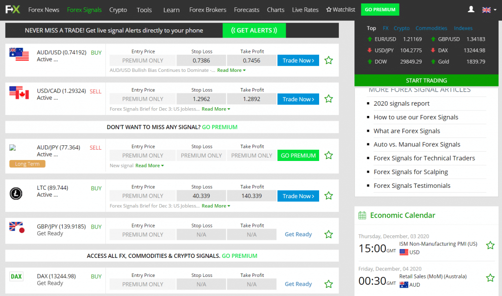 fxleaders signals dashboard