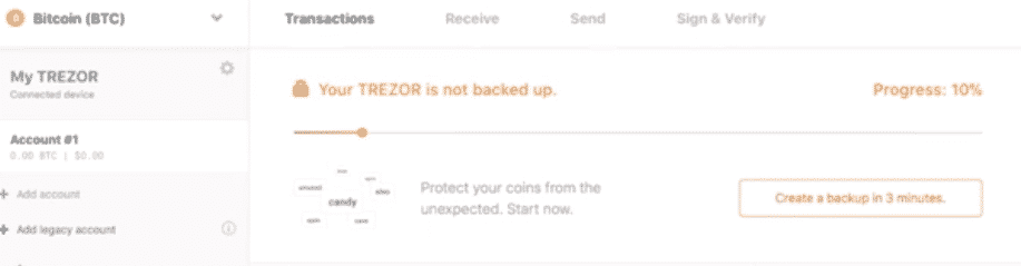 After the wallet creation, the first thing to do is create a backup of your wallet.