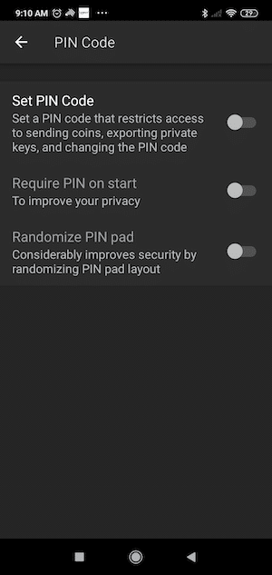 Set the PIN. Click on the ellipsis, and go to settings to set the PIN.