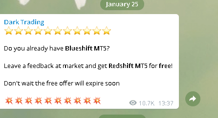 Redshift EA Telegram channel