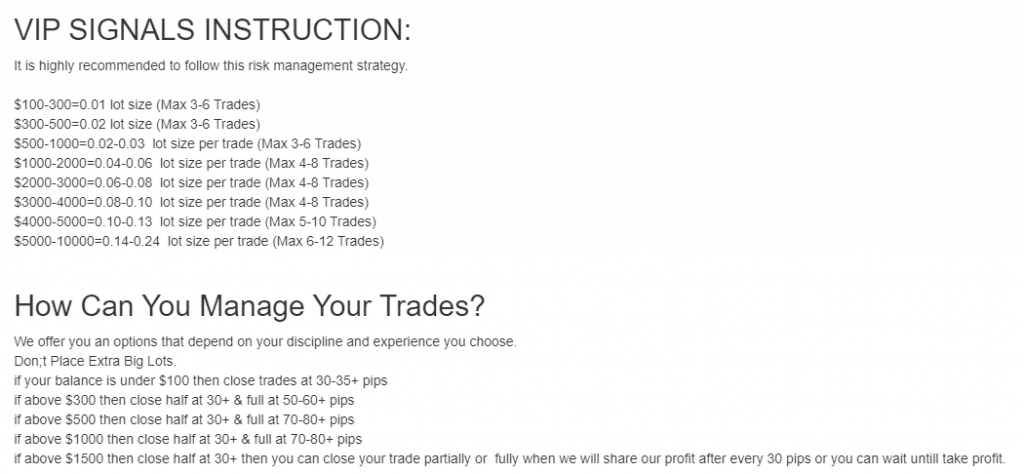 Gold VIP Signal instruction