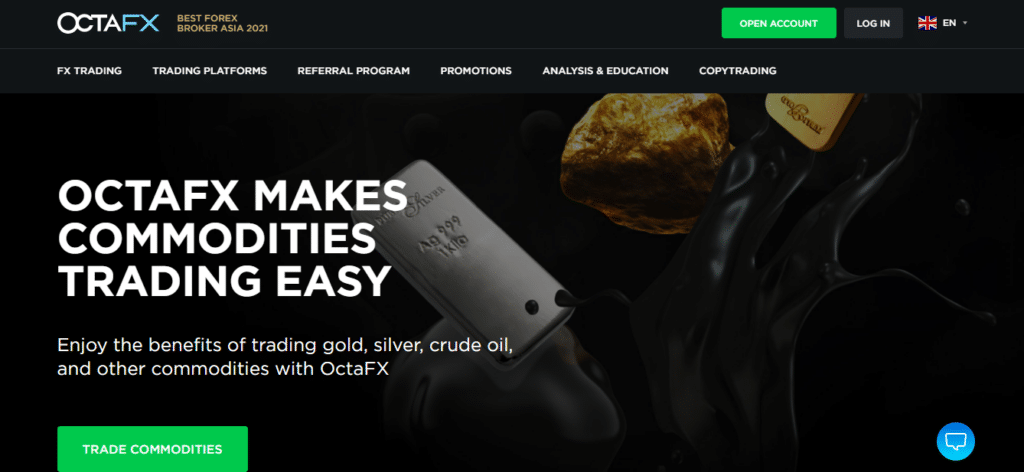 OctaFX - commodities trading