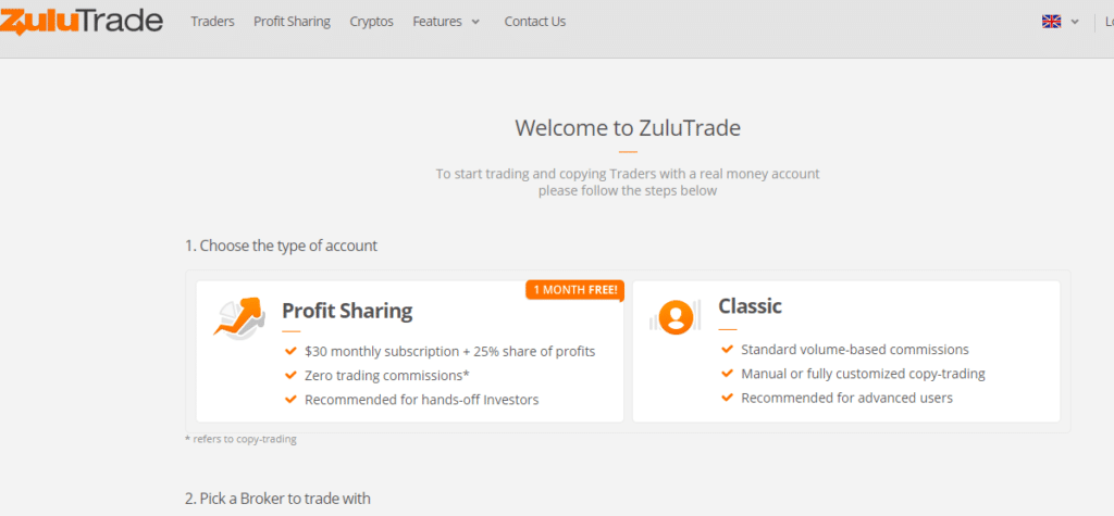 ZuluTrade - Account Types