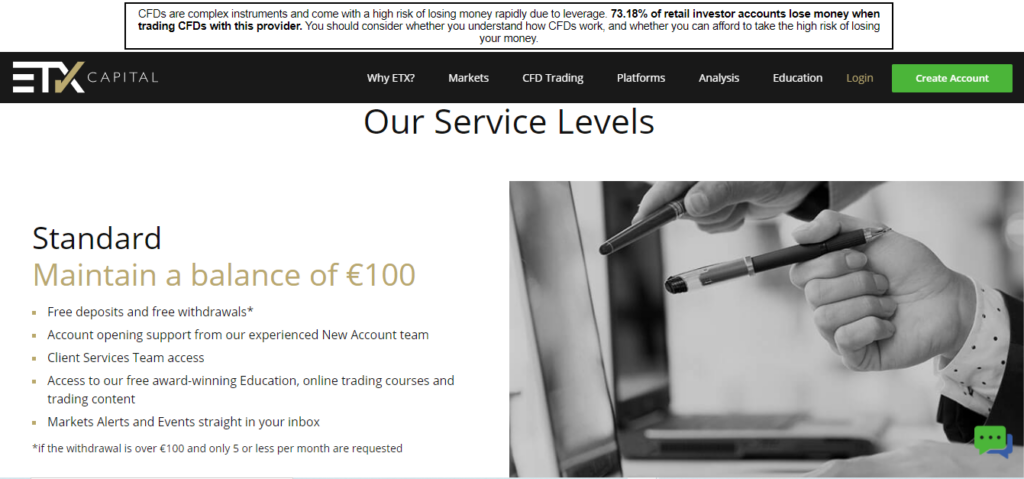 ETX Capital - Our service levels