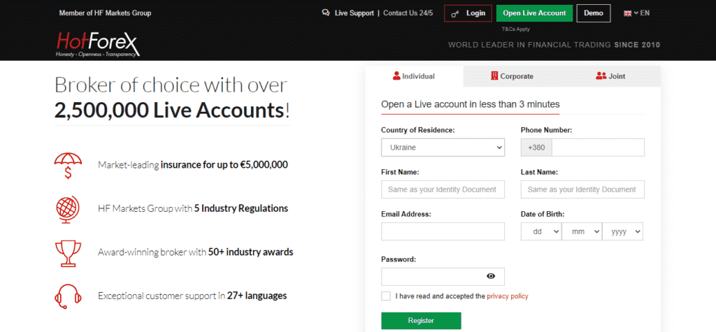 How to open a HotForex account?