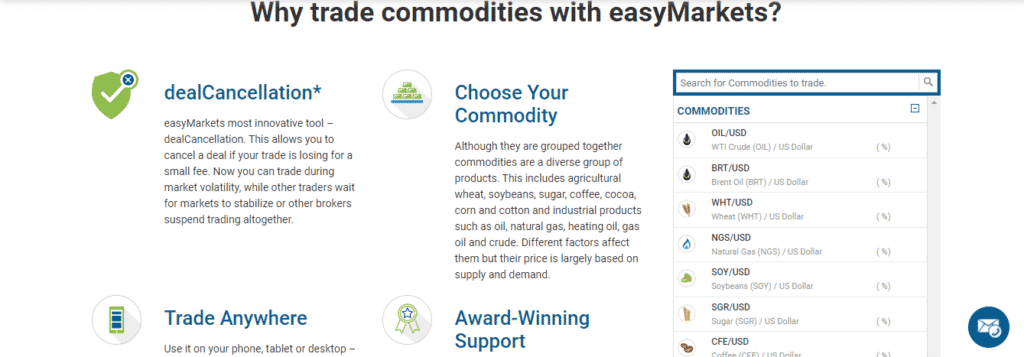 EasyMarkets - Commodities