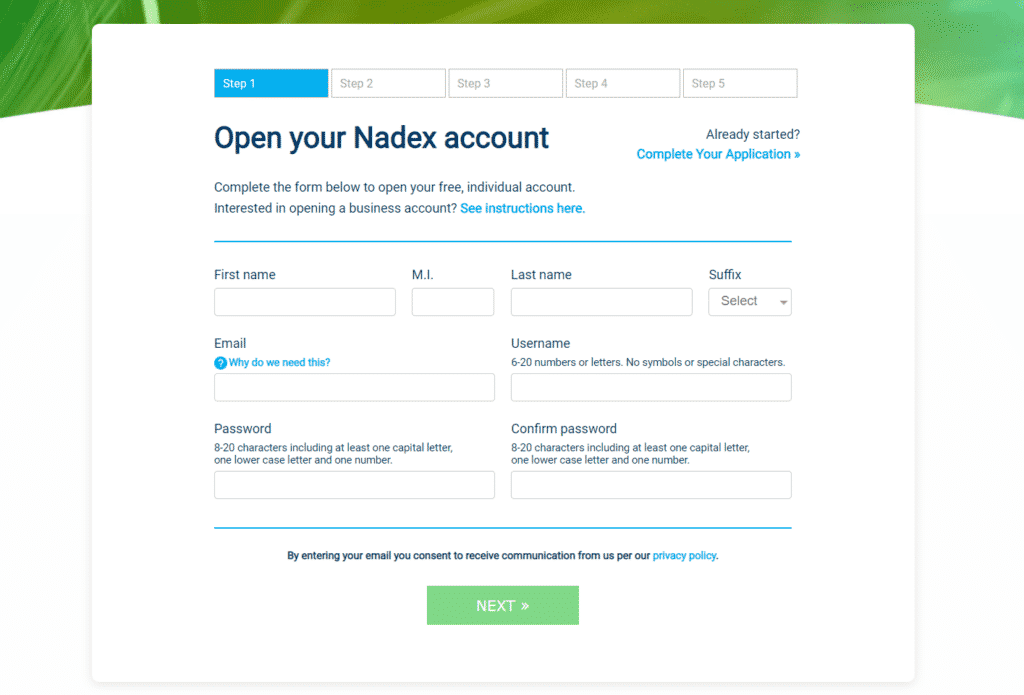 How to open a Nadex account?