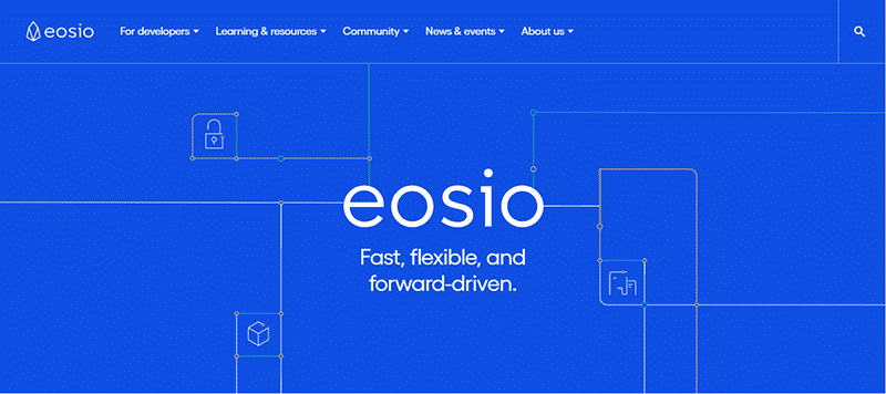 The EOS website’s landing page.
