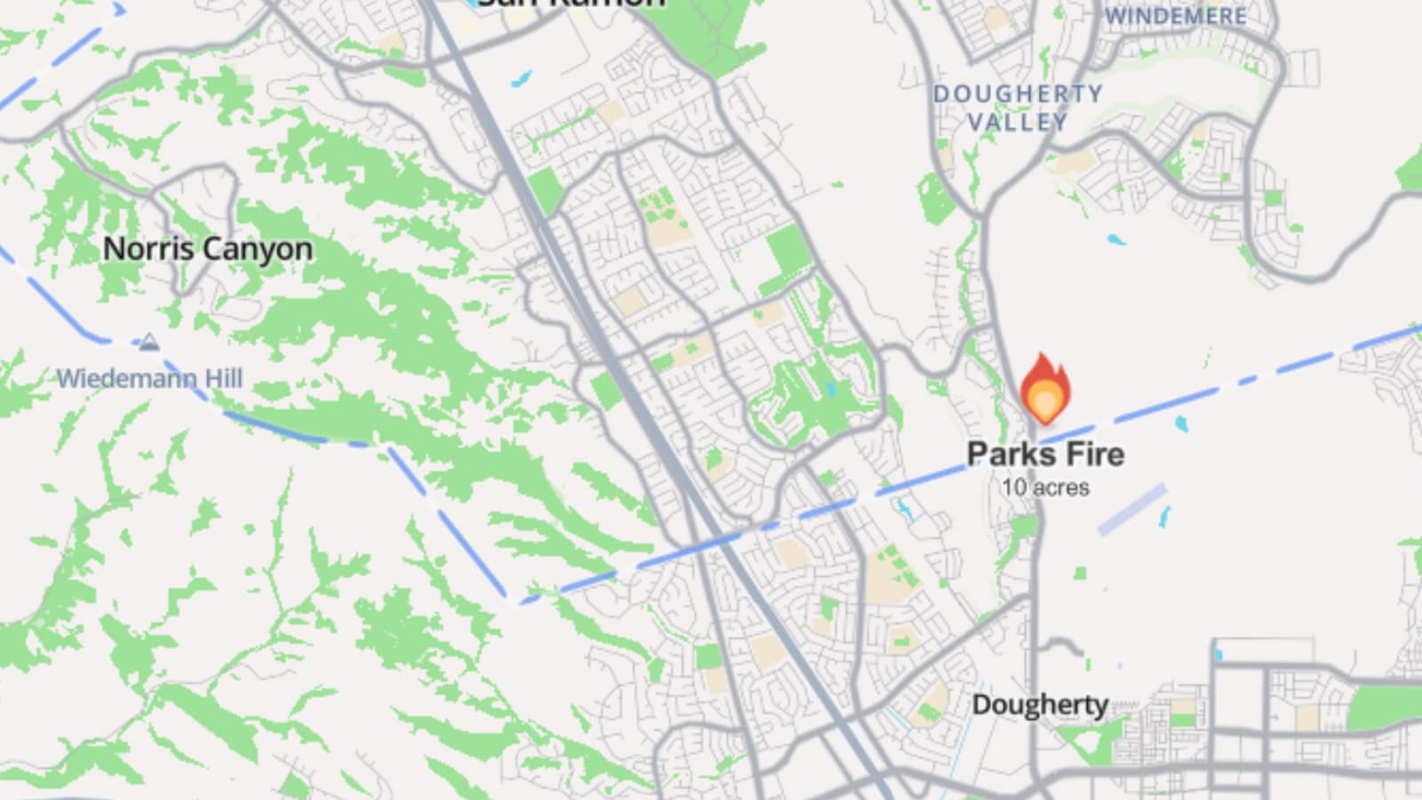Dublin, CA fire map: Videos capture blaze near Camp Parks and San Ramon